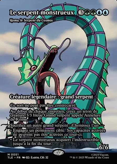 Koma, le Serpent du Cosmos, carte Magic TLE 51 — extension Avatar: The Last Airbender Eternal