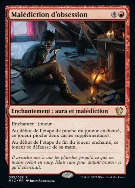 Malédiction d'obsession, carte Magic MIC 35 — extension Midnight Hunt Commander