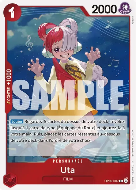 Uta, carte One Piece OP09-002 — extension LES NOUVEAUX EMPEREURS