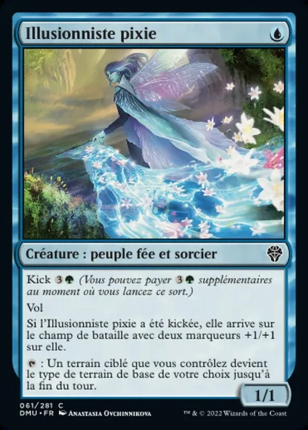 Illusionniste pixie, carte Magic DMU 61 — extension Dominaria Uni