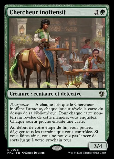 Chercheur inoffensif, carte Magic MKC 38 — extension Murders at Karlov Manor Commander