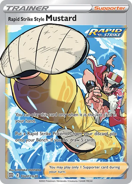 Rapid Strike Style Mustard, Pokémon card BRS TG27 — Brilliant Stars set