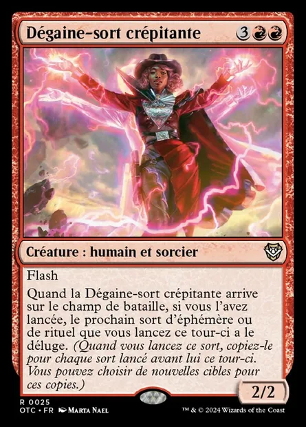 Dégaine-sort crépitante, carte Magic OTC 25 — extension Outlaws of Thunder Junction Commander