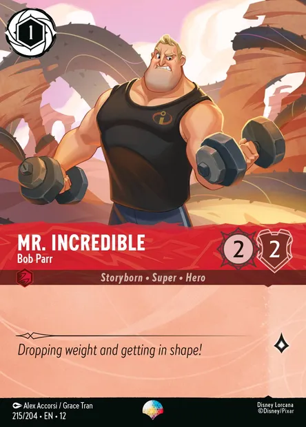 Mr. Incredible - Bob Parr, Disney Lorcana card CH12-215 — Wilds Unknown set
