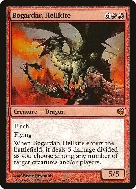 Bogardan Hellkite, Magic card DDG 47 — Duel Decks: Knights vs. Dragons set