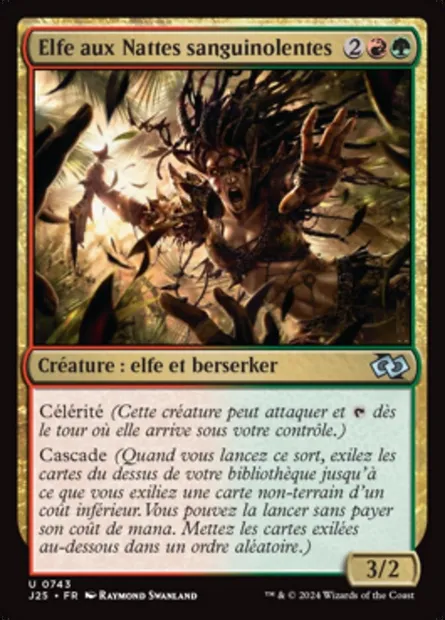 Elfe aux Nattes sanguinolentes, carte Magic J25 743 — extension Foundations Jumpstart