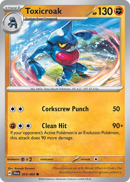 Toxicroak, Pokémon card SFA 024 — Shrouded Fable set