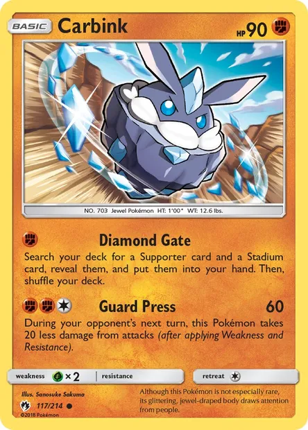 Carbink, Pokémon card LOT 117 — Lost Thunder set