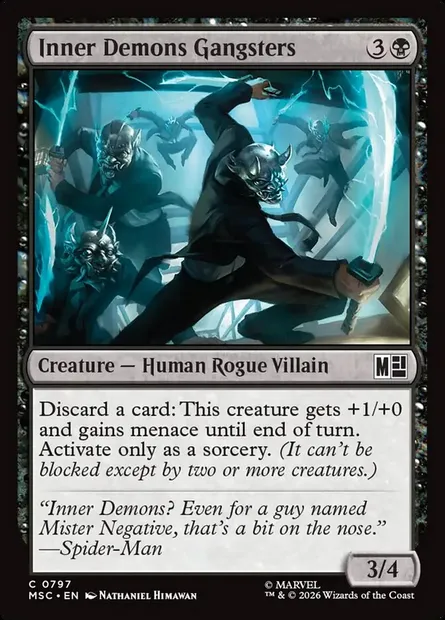 Inner Demons Gangsters, Magic card MSC 797 — Marvel Super Heroes Commander set
