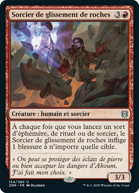 Sorcier de glissement de roches, carte Magic ZNR 154 — extension Renaissance de Zendikar