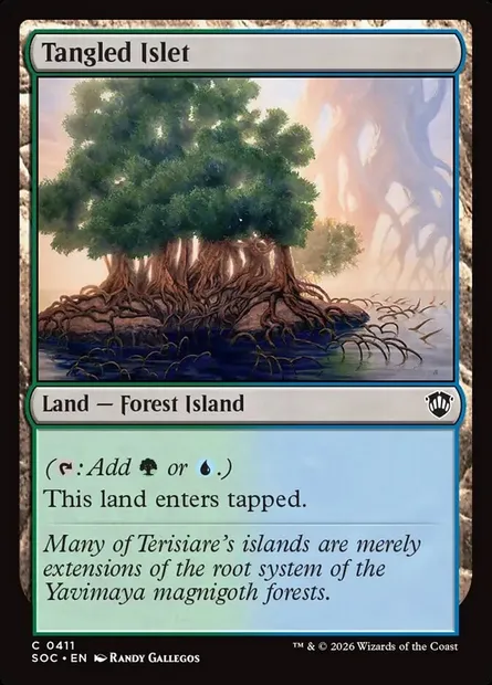 Tangled Islet, Magic card SOC 411 — Secrets of Strixhaven Commander set