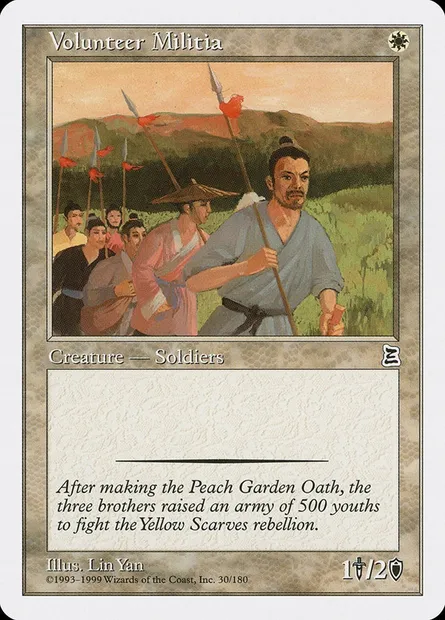 Volunteer Militia, Magic card PTK 30 — Portal Three Kingdoms set