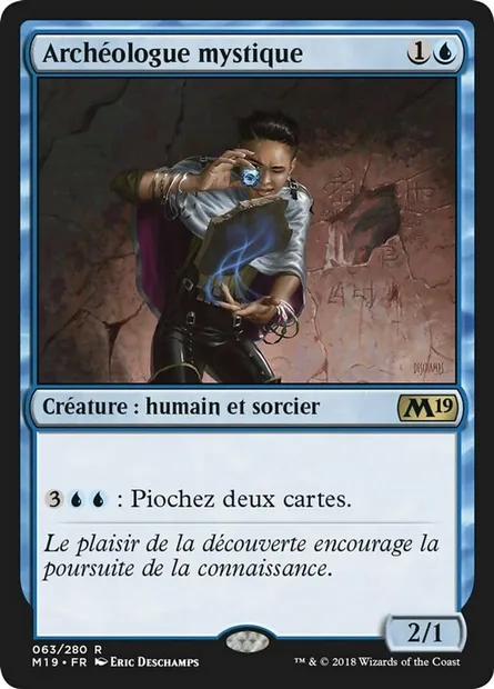 Archéologue mystique, carte Magic M19 63 — extension Core Set 2019