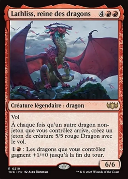Lathliss, reine des dragons, carte Magic TDC 219 — extension Tarkir: Dragonstorm Commander