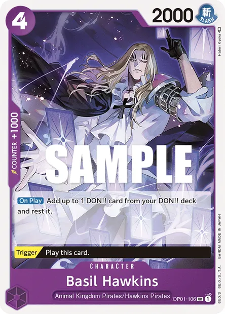 Basil Hawkins, carte One Piece OP01-106 — extension ROMANCE DAWN