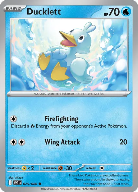 Ducklett, Pokémon card WHT 025 — White Flare set