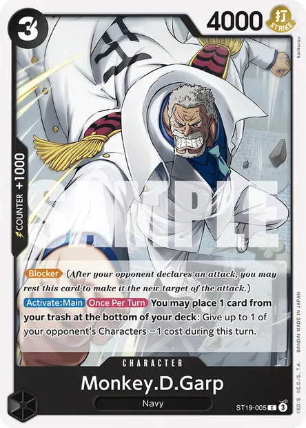 Monkey.D.Garp, One Piece card ST19-005 — Black Smoker set