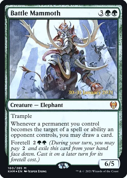 Battle Mammoth, Magic card PKHM 160s — Kaldheim Promos set