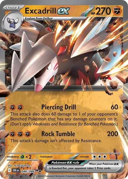 Excadrill ex, Pokémon card BLK 046 — Black Bolt set