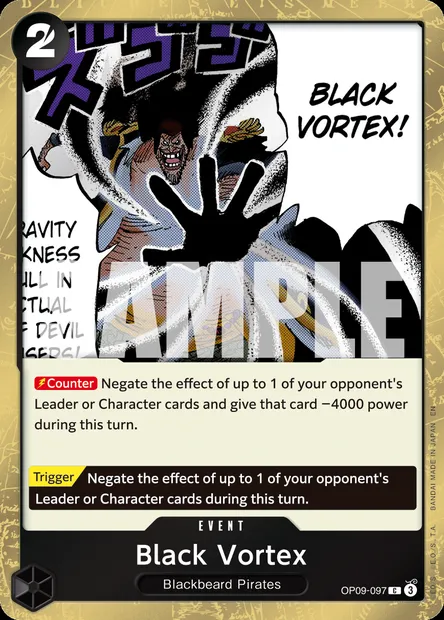 Black Vortex, One Piece card OP09-097 — EMPERORS IN THE NEW WORLD set