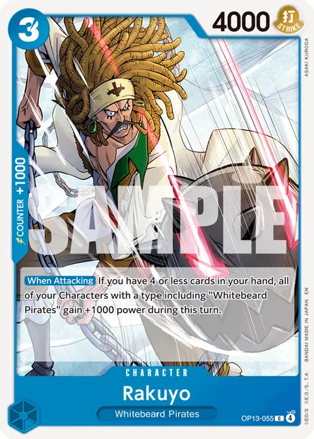 Rakuyo, One Piece card OP13-055 — CARRYING ON HIS WILL set