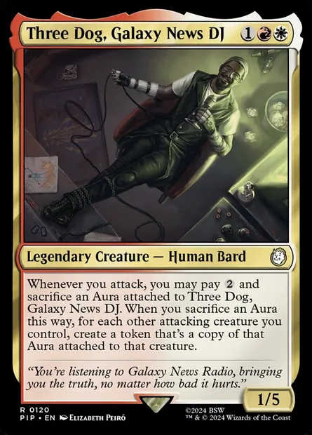 Three Dog, Galaxy News DJ, Magic card PIP 120 — Fallout set