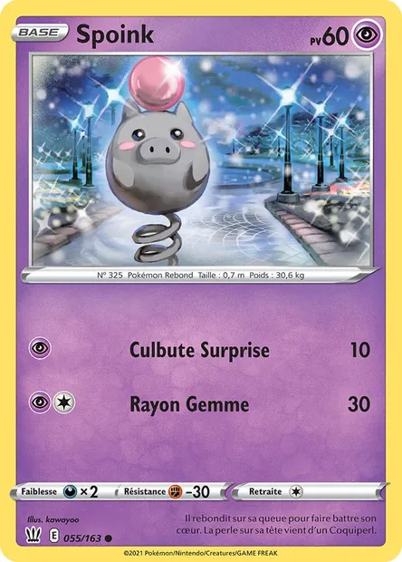 Spoink, carte Pokémon BST 55 — extension Styles de combat
