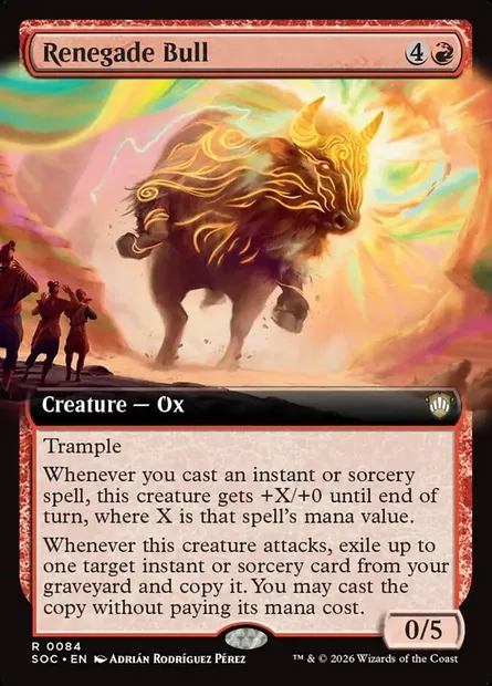 Renegade Bull, Magic card SOC 84 — Secrets of Strixhaven Commander set