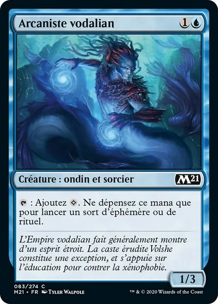 Arcaniste vodalian, carte Magic M21 83 — extension Core Set 2021