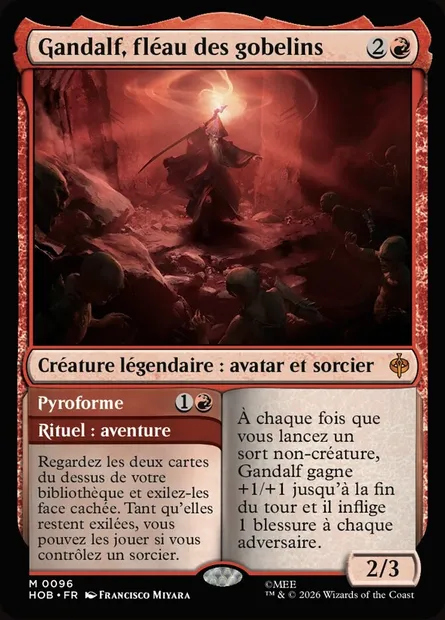 Gandalf, fléau des gobelins // Flameshape, carte Magic HOB 96 — extension The Hobbit
