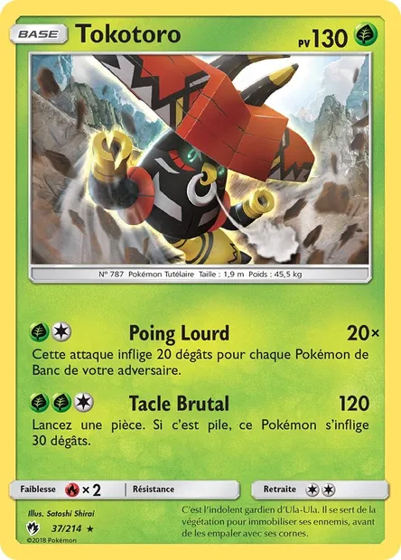 Tokotoro, carte Pokémon LOT 37 — extension Tonnerre Perdu