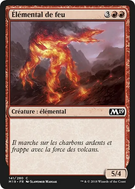 Élémental de feu, carte Magic M19 141 — extension Core Set 2019