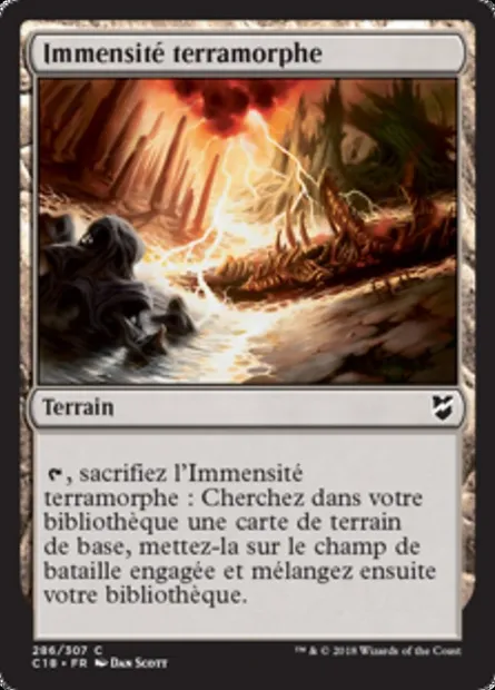 Immensité terramorphe, carte Magic C18 286 — extension Commander 2018