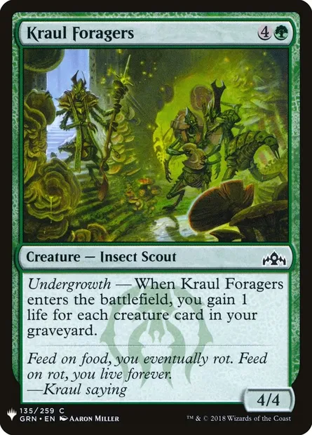 Kraul Foragers, Magic card PLST GRN-135 — The List set