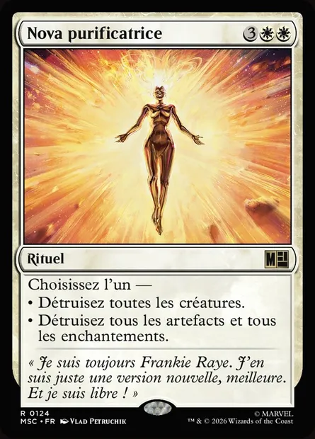 Nova purificatrice, carte Magic MSC 124 — extension Marvel Super Heroes Commander