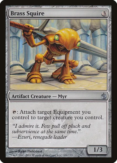 Brass Squire, Magic card MBS 101 — Mirrodin Besieged set
