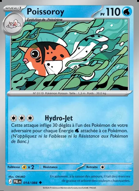 Poissoroy, carte Pokémon PBL 014 — extension Nuit Noire
