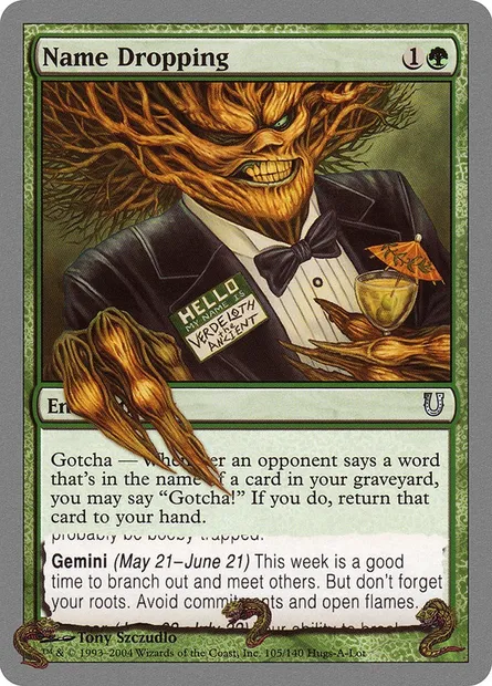 Name Dropping, Magic card UNH 105 — Unhinged set