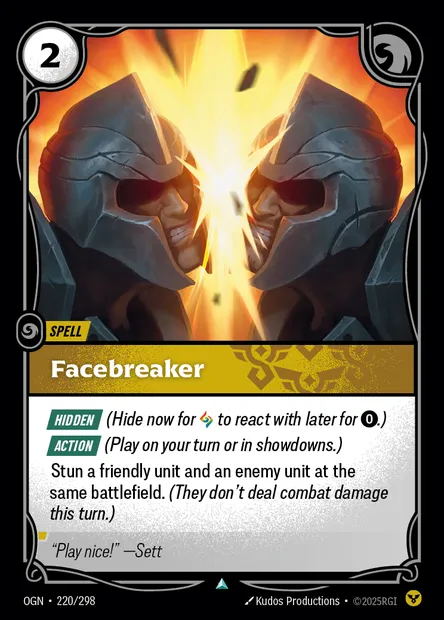 Facebreaker, Riftbound card OGN 220 — Origins set