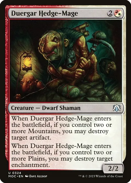 Duergar Hedge-Mage, Magic card MOC 324 — March of the Machine Commander set