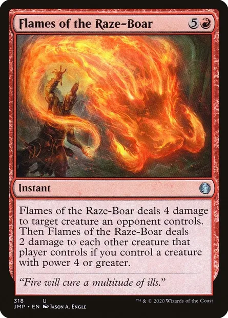 Flames of the Raze-Boar, Magic card JMP 318 — Jumpstart set