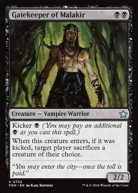 Gatekeeper of Malakir, Magic card FDN 752 — Foundations set