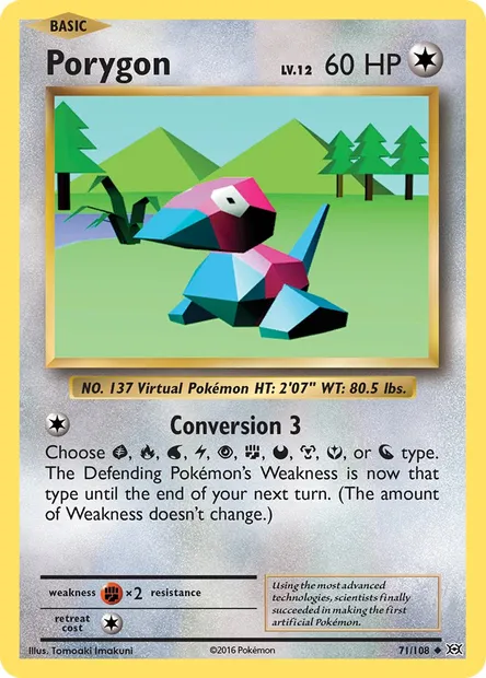 Porygon, Pokémon card EVO 71 — Evolutions set
