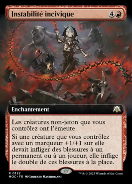 Instabilité incivique, carte Magic MOC 122 — extension March of the Machine Commander