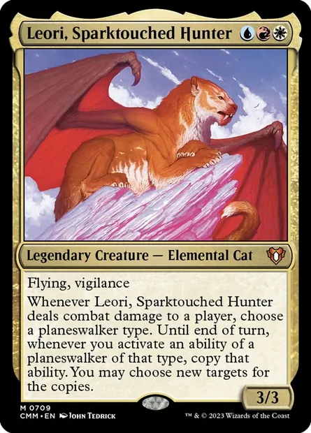 Leori, Sparktouched Hunter, Magic card CMM 709 — Commander Masters set