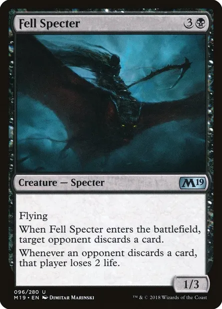 Fell Specter, Magic card M19 96 — Core Set 2019 set