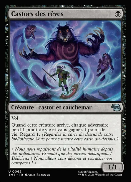Castors des rêves, carte Magic TMT 62 — extension Teenage Mutant Ninja Turtles