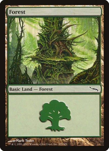 Forest, Magic card MRD 303 — Mirrodin set