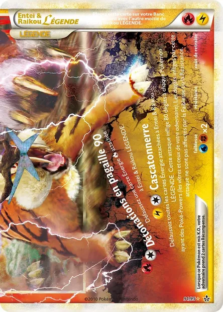Entei & Raikou LÉGENDE (bas), carte Pokémon UL 91 — extension Déchaînement