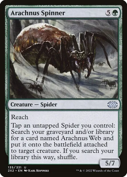Arachnus Spinner, Magic card 2X2 135 — Double Masters 2022 set